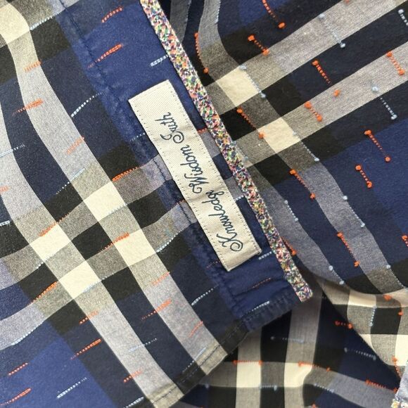 Robert Graham 2XL Tailored Fit Blue Plaid Button Down Shirt Modern Americana - Picture 10 of 12